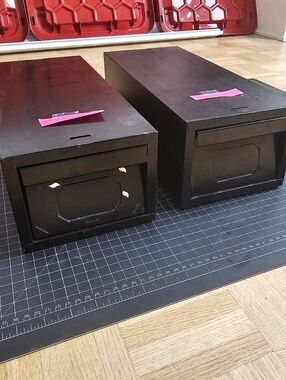 Vintage Black Metal Index Library Apothecary Drawers #2 #3